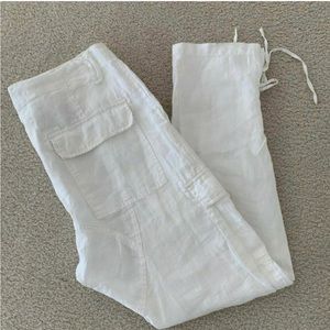 Joie white linen cargo pants or swim cover up